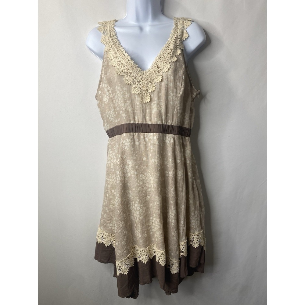 Ryu Womens Tiered Dress Size Large Ruffled Cottagecore Fairycore Whimsical Lace